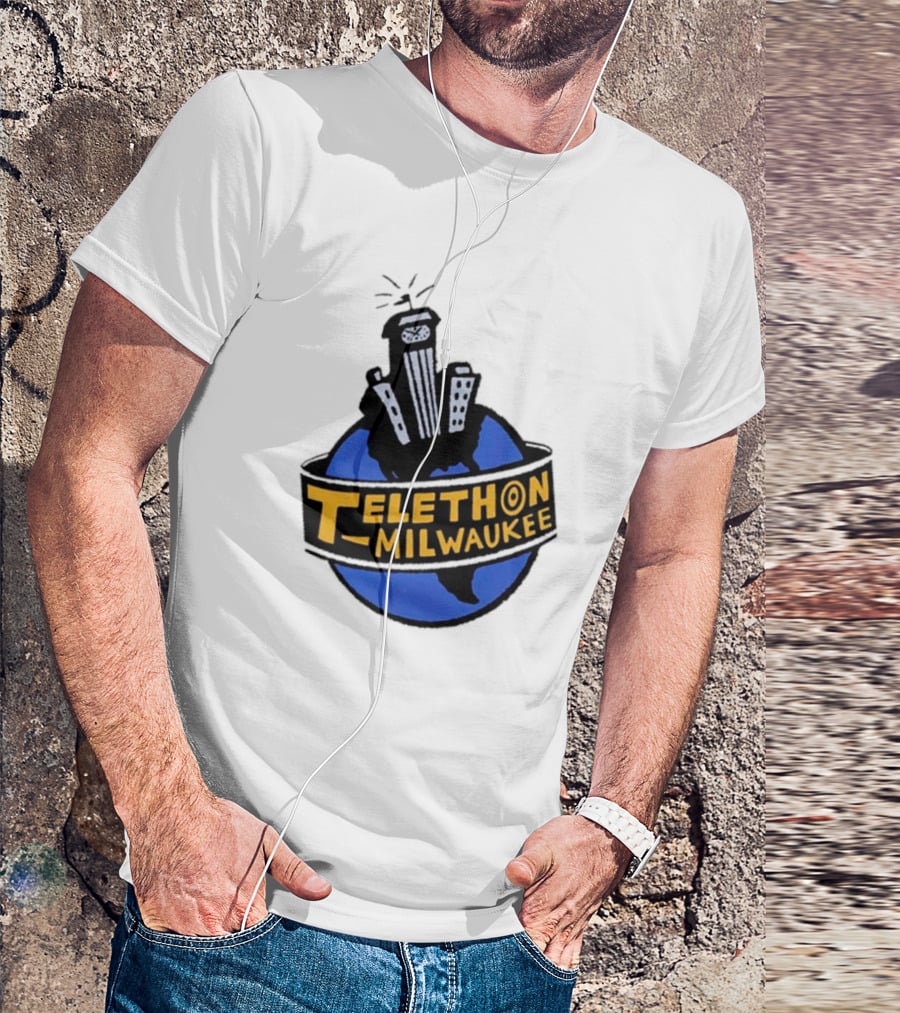 Telethon Milwaukee City Skyline Over Earth T-Shirt