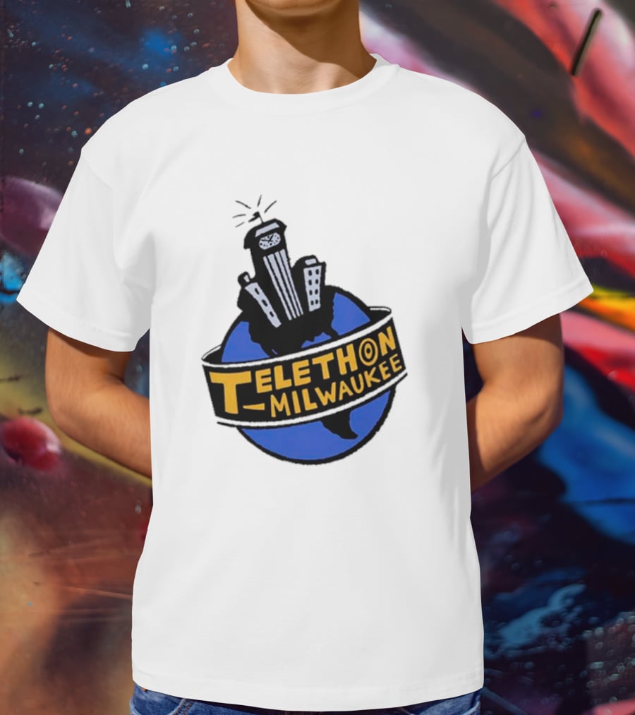 Telethon Milwaukee City Skyline Over Earth T-Shirt