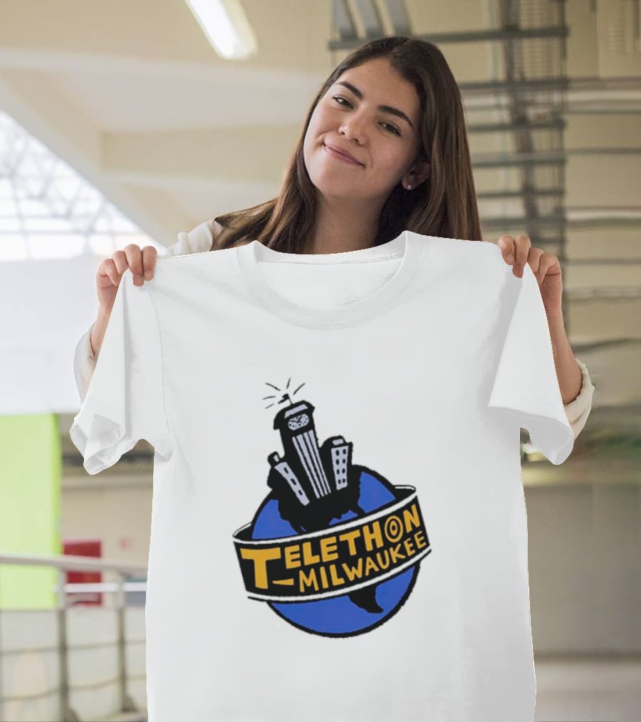 Telethon Milwaukee City Skyline Over Earth T-Shirt