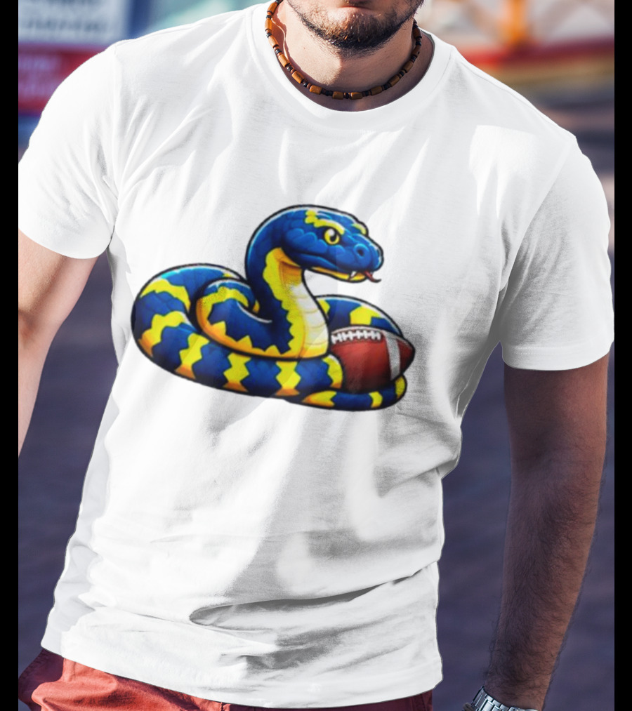 Michigan Boa Constrictor Snake Football Colors T-Shirt