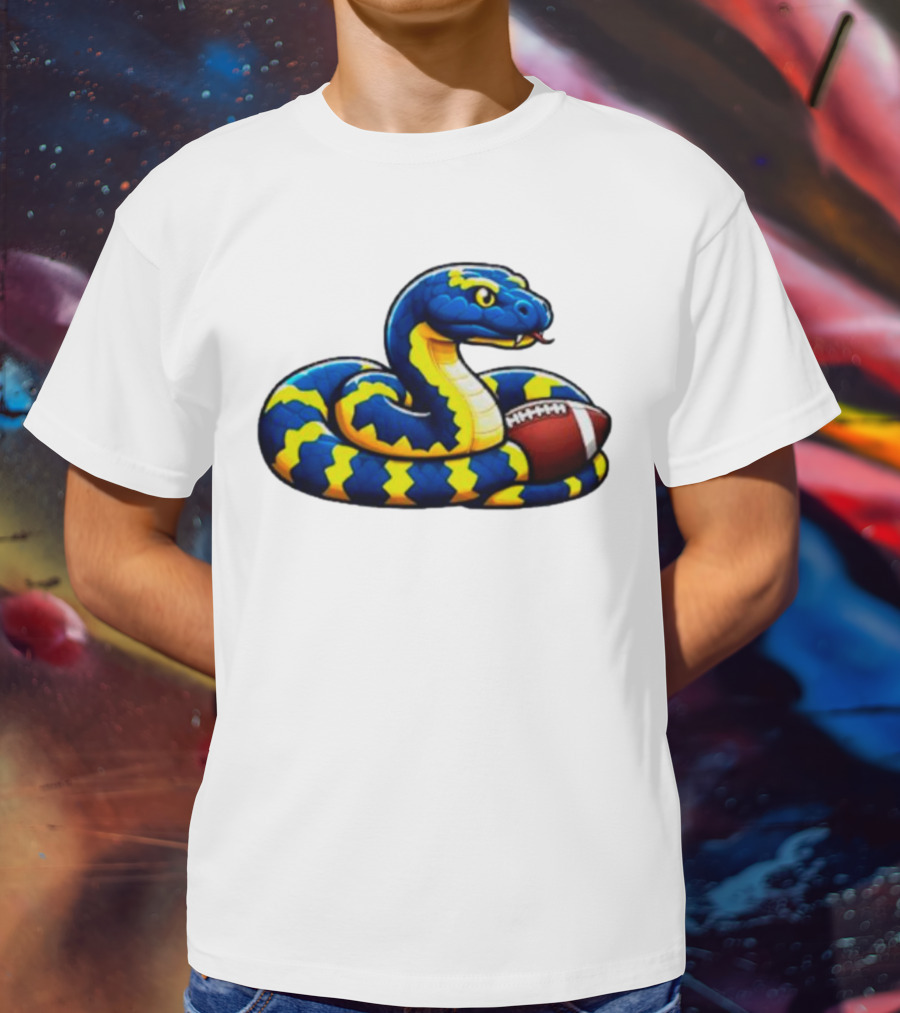 Michigan Boa Constrictor Snake Football Colors T-Shirt