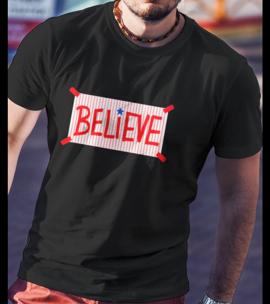 Believe Philadelphia Red Stripes Blue Star T-Shirt