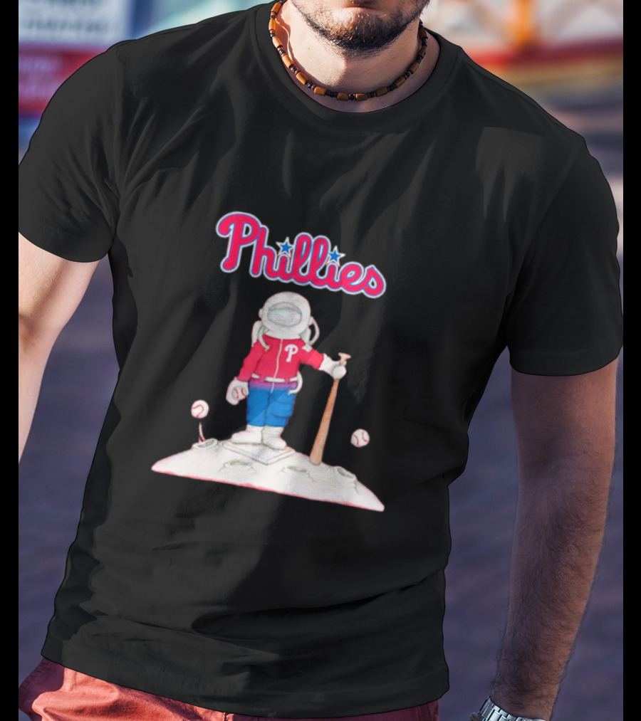 Phillies Astronaut Baseball Moon Adventure T-Shirt