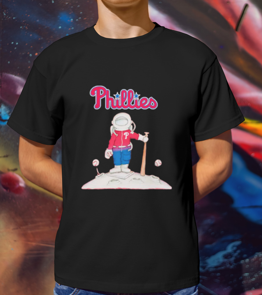 Phillies Astronaut Baseball Moon Adventure T-Shirt