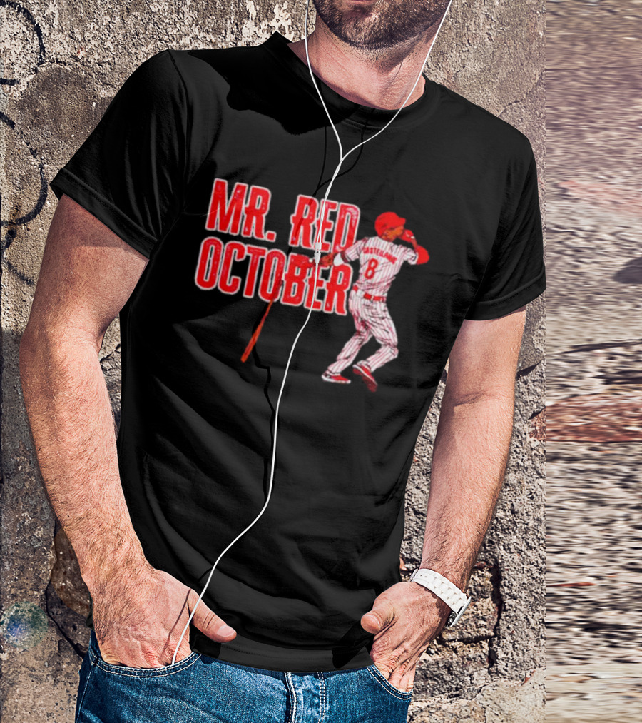 Philadelphia Phillies Mr. Red October Baseball Player Number 8 T-Shirt