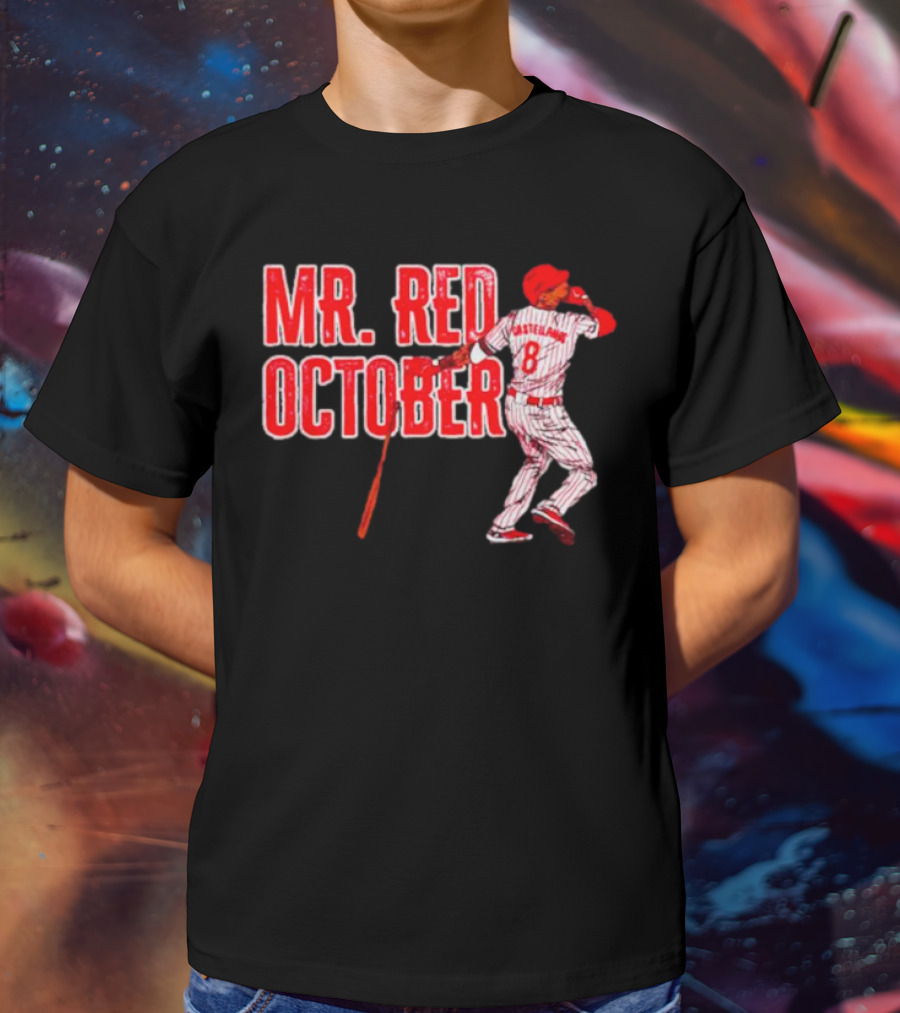 Philadelphia Phillies Mr. Red October Baseball Player Number 8 T-Shirt