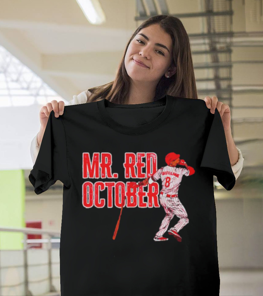 Philadelphia Phillies Mr. Red October Baseball Player Number 8 T-Shirt