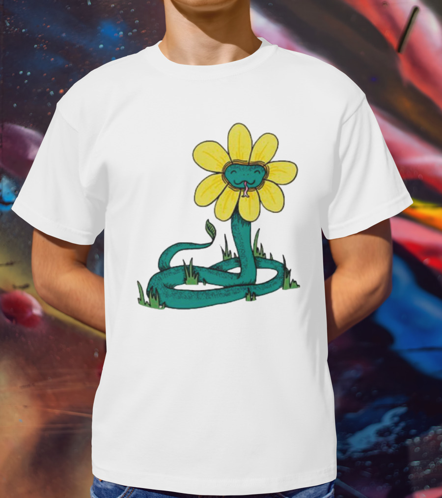 Snake Flower Bloom Entwined In Nature T-Shirt