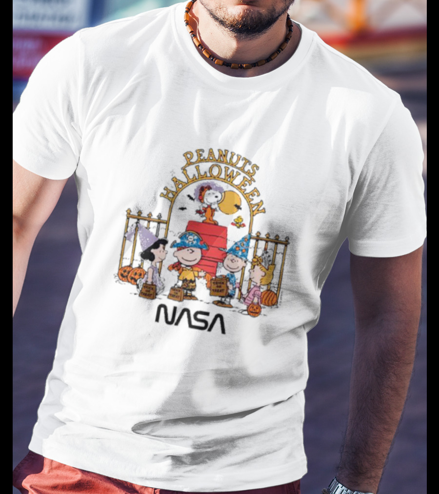 Peanuts Halloween Trick Or Treat With NASA Space T-Shirt