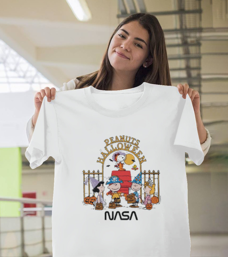 Peanuts Halloween Trick Or Treat With NASA Space T-Shirt