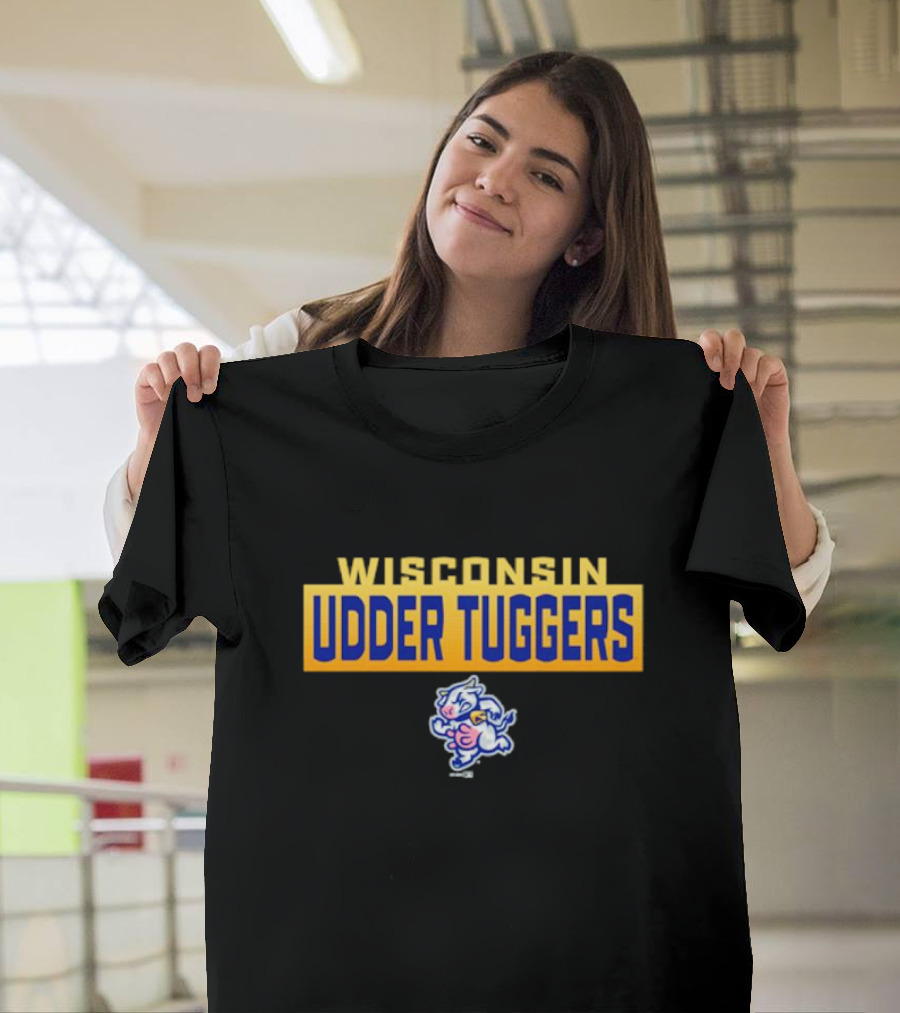 Wisconsin Udder Tuggers Cow Logo Heather T-Shirt