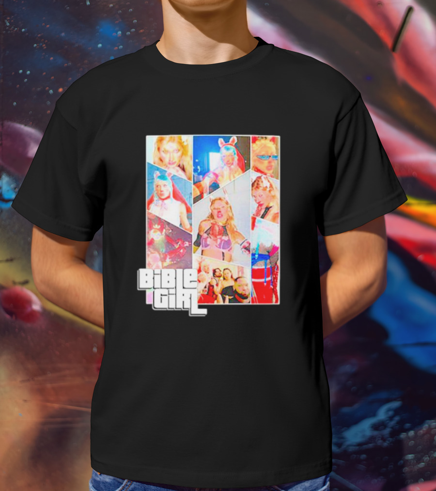 BibleGirl Collage Vibrant Colors Liberty City T-Shirt