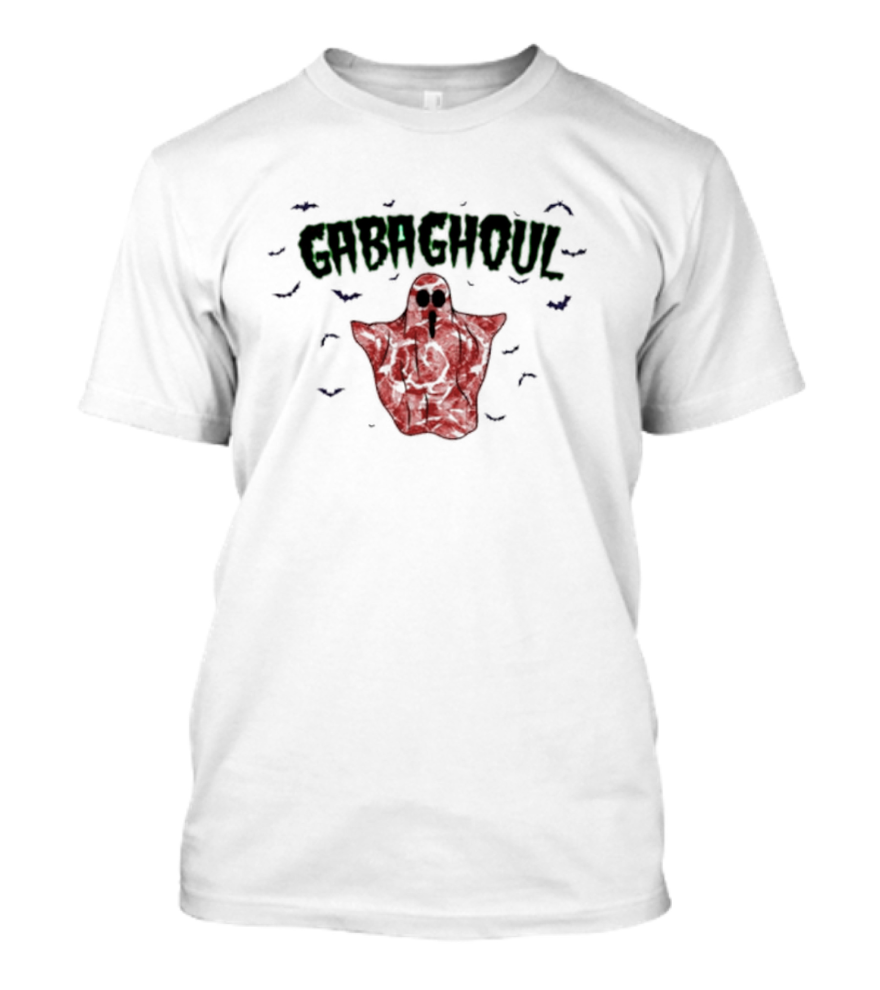 Gabaghoul Halloween Ghost With Bat Accents T-Shirt