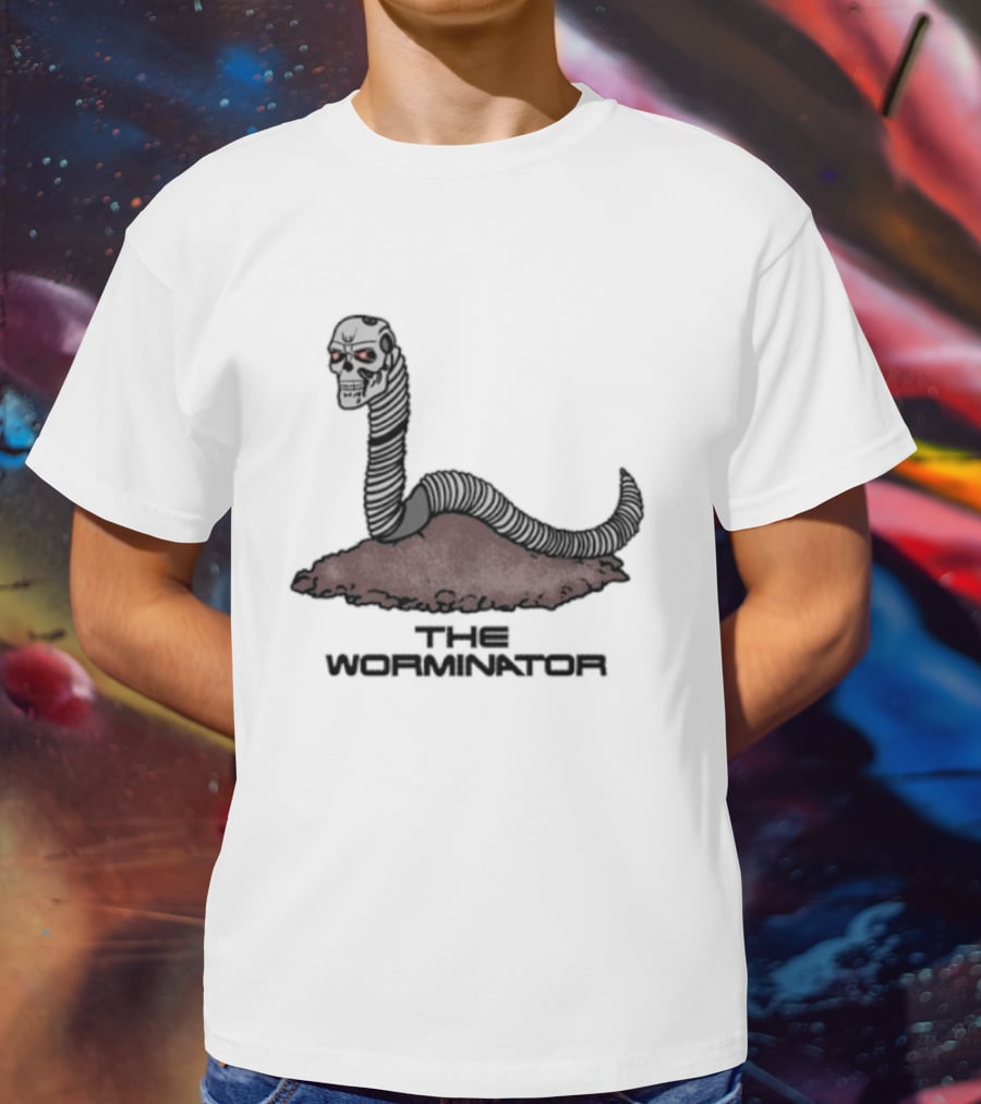 The Worminator Terminator Skull T-Shirt