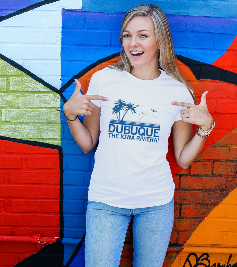 Dubuque The Iowa Riviera Palm Trees Ocean Sunset T-Shirt