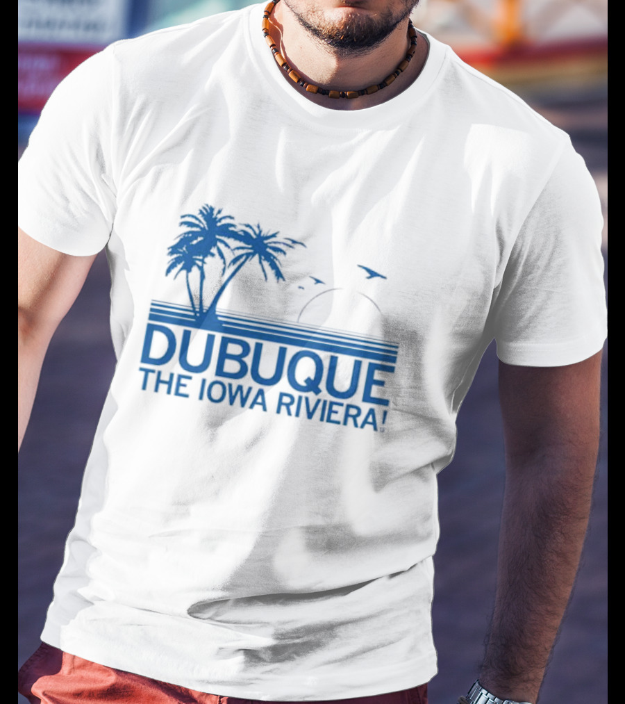 Dubuque The Iowa Riviera Palm Trees Ocean Sunset T-Shirt