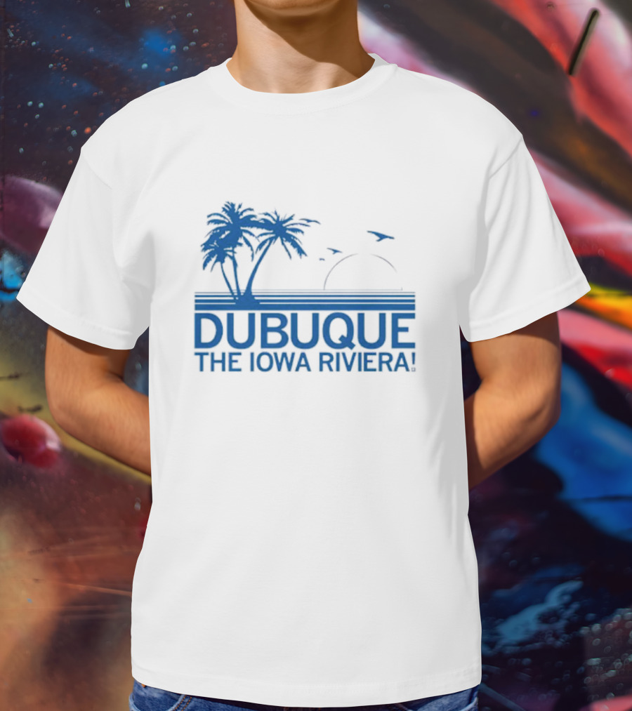 Dubuque The Iowa Riviera Palm Trees Ocean Sunset T-Shirt