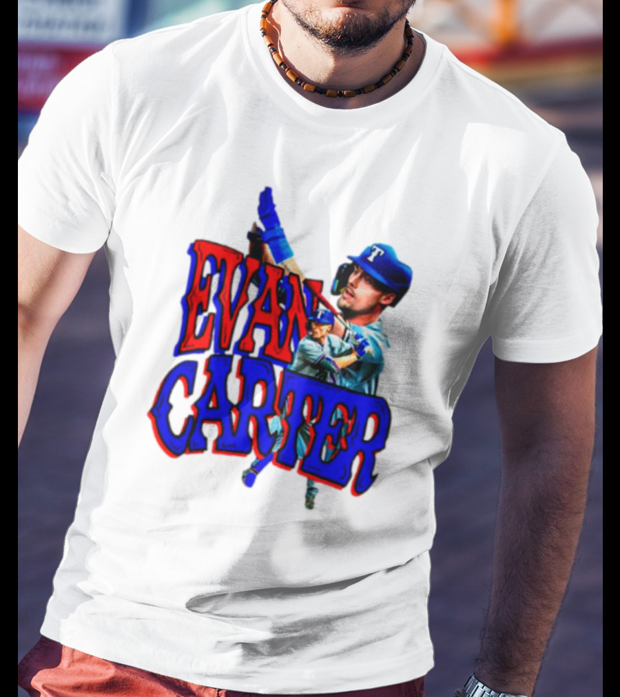 Evan Carter Texas Rangers Baseball Player Image T-Shirt