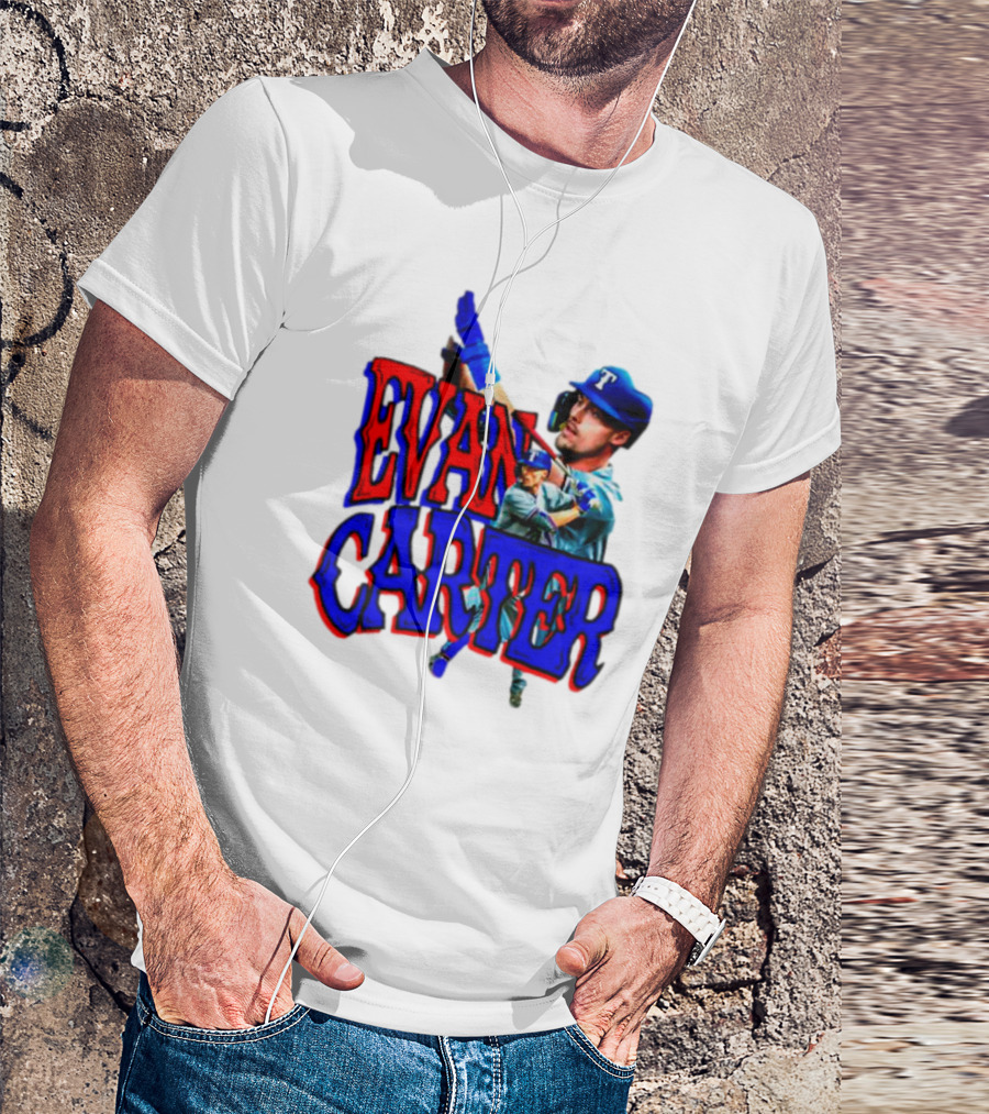 Evan Carter Texas Rangers Baseball Player Image T-Shirt