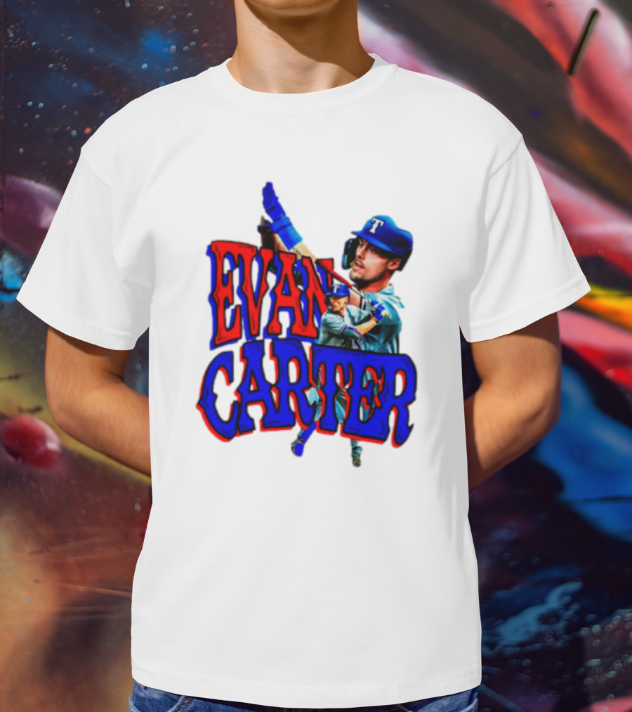 Evan Carter Texas Rangers Baseball Player Image T-Shirt