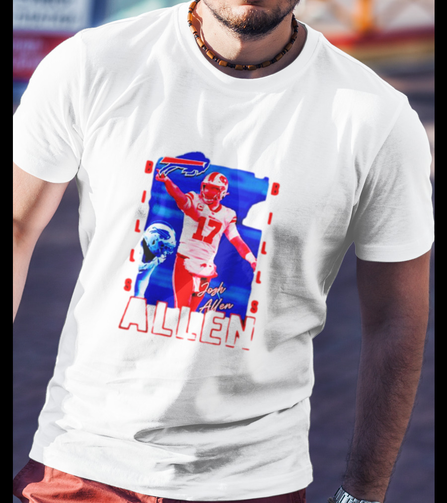 Josh Allen Buffalo Bills NFL Quarterback Iconic Play Action Image T-Shirt