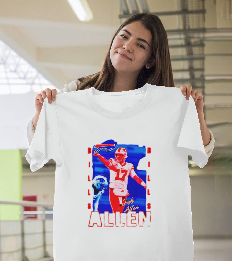 Josh Allen Buffalo Bills NFL Quarterback Iconic Play Action Image T-Shirt