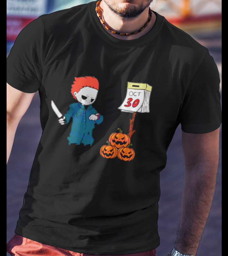 Michael Myers October 30 Knife Pumpkin Calendar T-Shirt