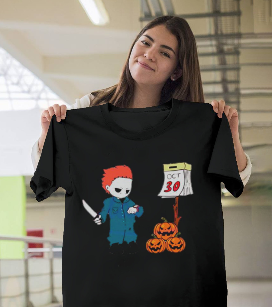 Michael Myers October 30 Knife Pumpkin Calendar T-Shirt