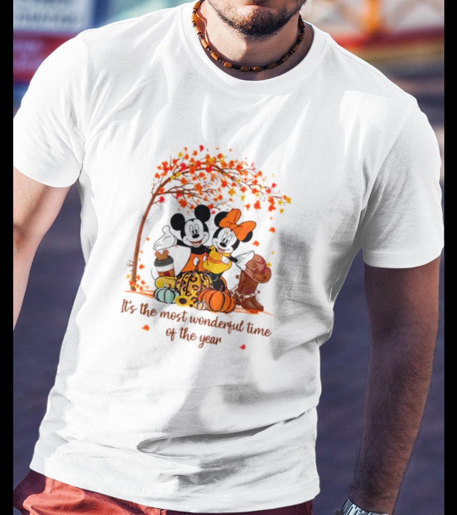 Mickey And Minnie It's The Most Wonderful Time Of The Year Thanksgiving T-Shirt