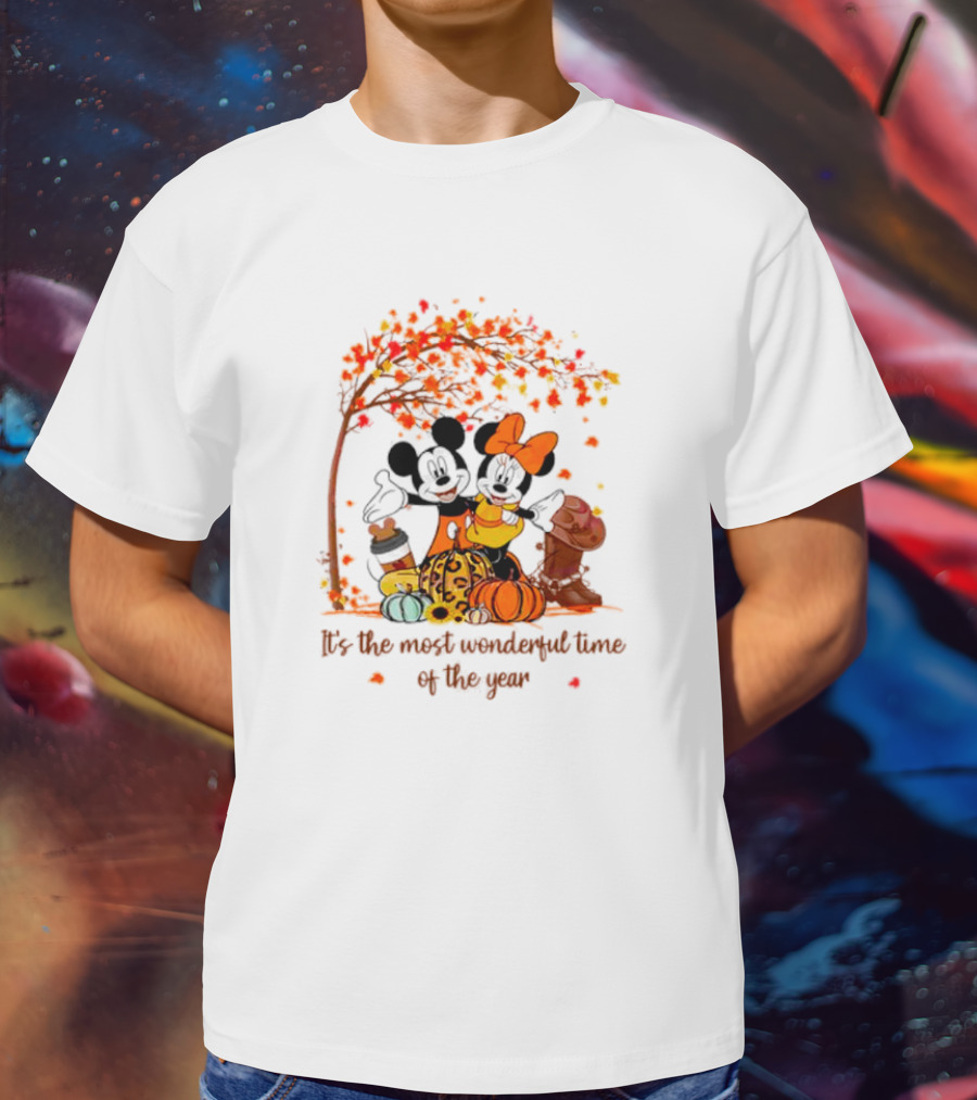 Mickey And Minnie It's The Most Wonderful Time Of The Year Thanksgiving T-Shirt