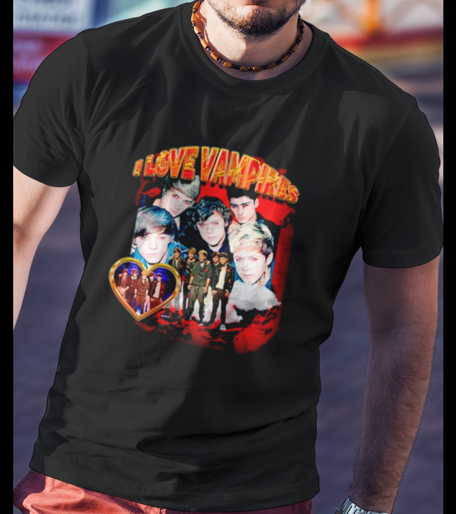 One Direction I Love Vampires Heart Cloud Vampires T-Shirt