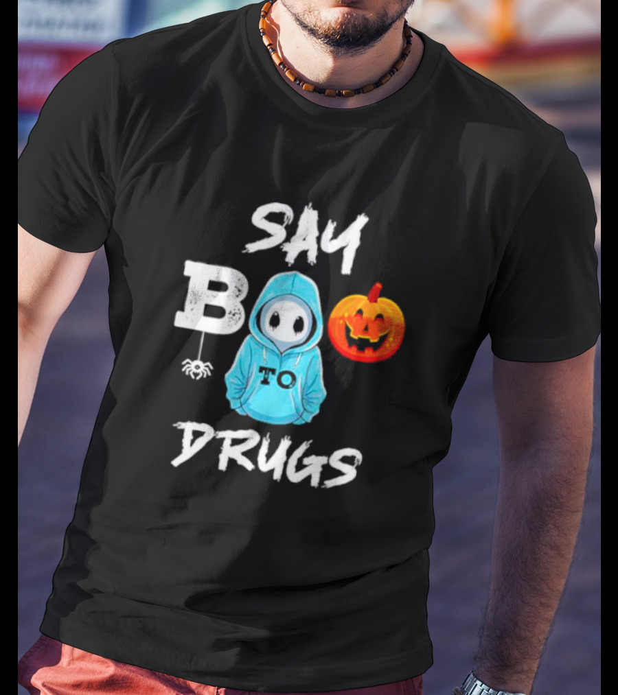 Red Ribbon Week Awareness Say Boo To Drugs Halloween Pumpkin T-Shirt