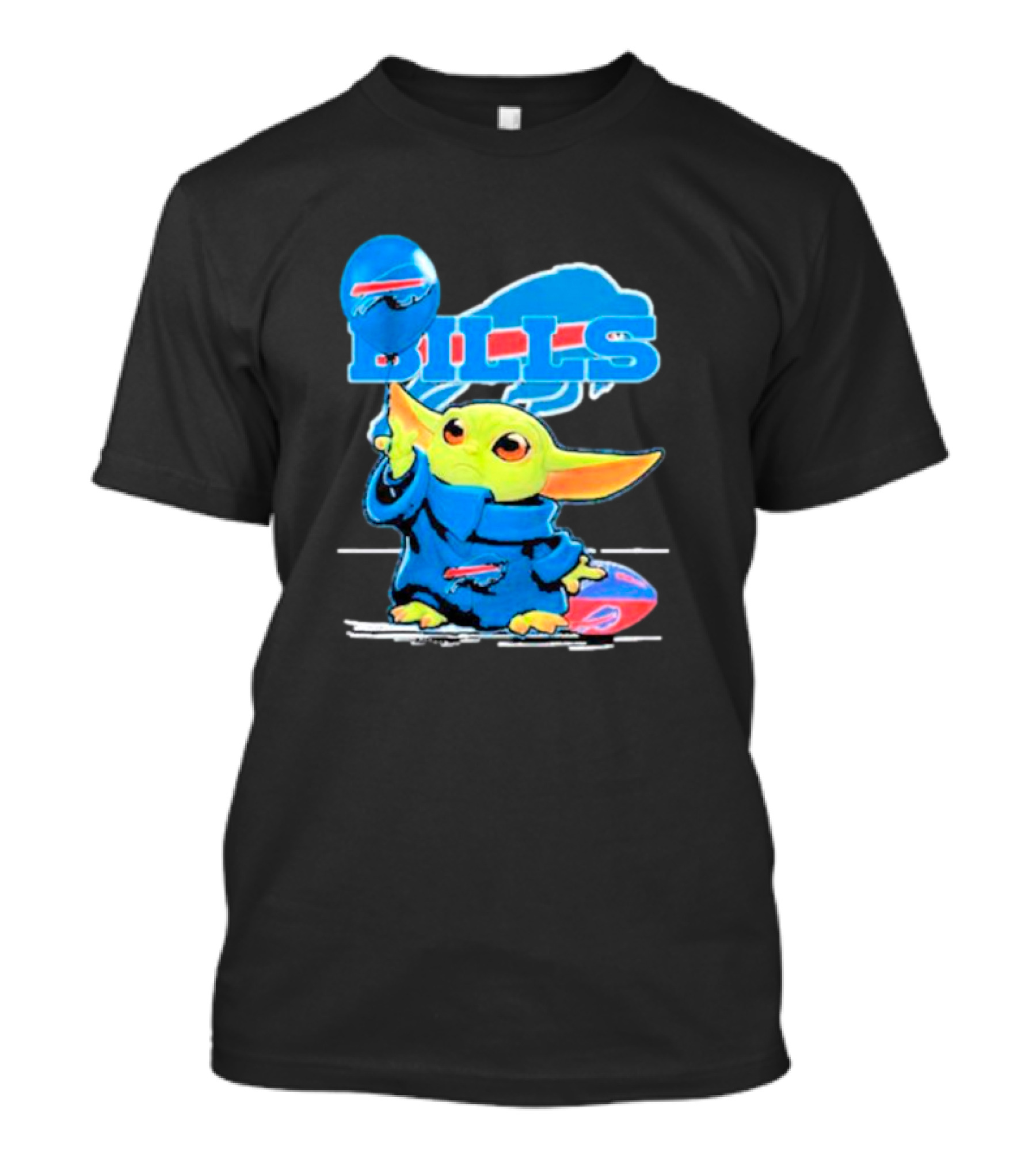 Buffalo Bills Baby Yoda Balloon NFL Team T-Shirt