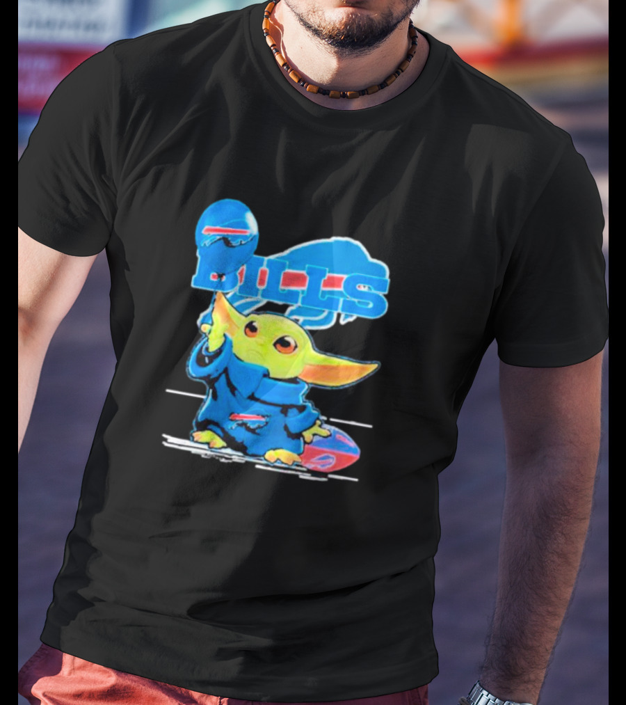 Buffalo Bills Baby Yoda Balloon NFL Team T-Shirt