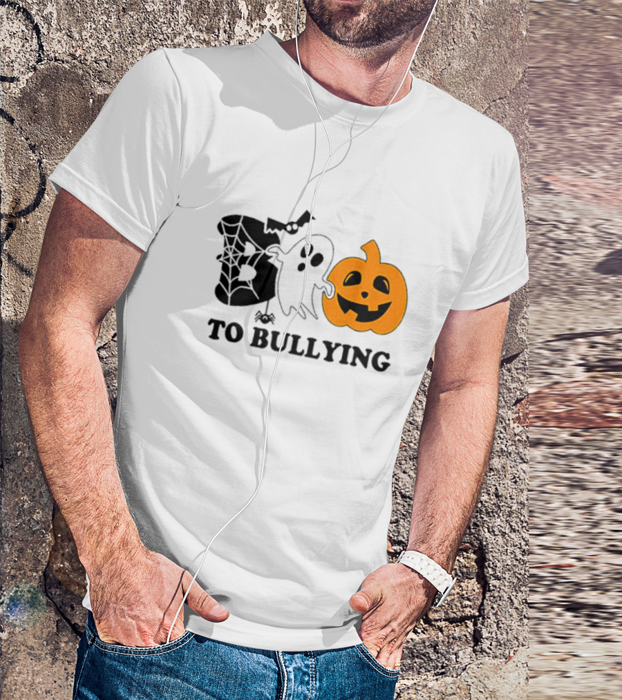 Boo To Bullying Orange Anti Bullying Unity Day Halloween Ghost Pumpkin T-Shirt