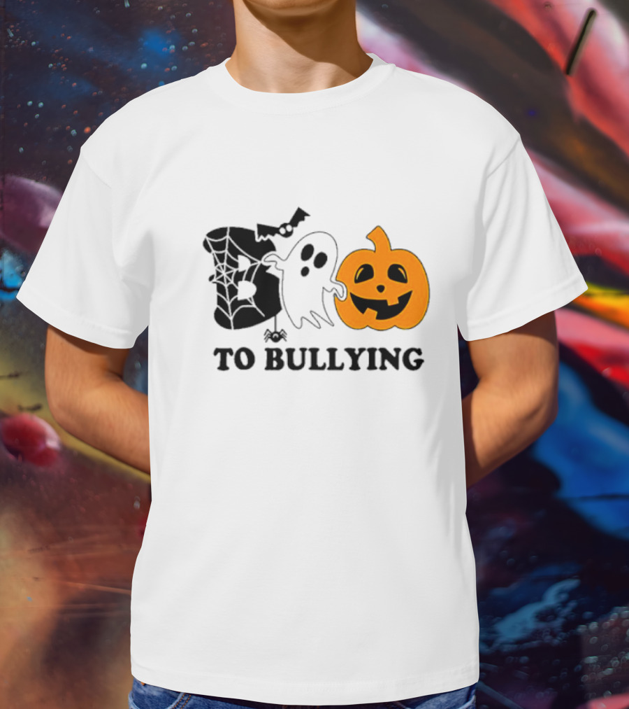 Boo To Bullying Orange Anti Bullying Unity Day Halloween Ghost Pumpkin T-Shirt
