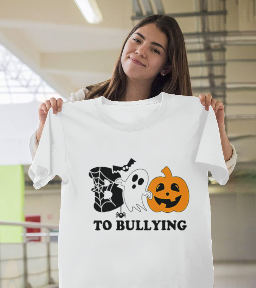 Boo To Bullying Orange Anti Bullying Unity Day Halloween Ghost Pumpkin T-Shirt