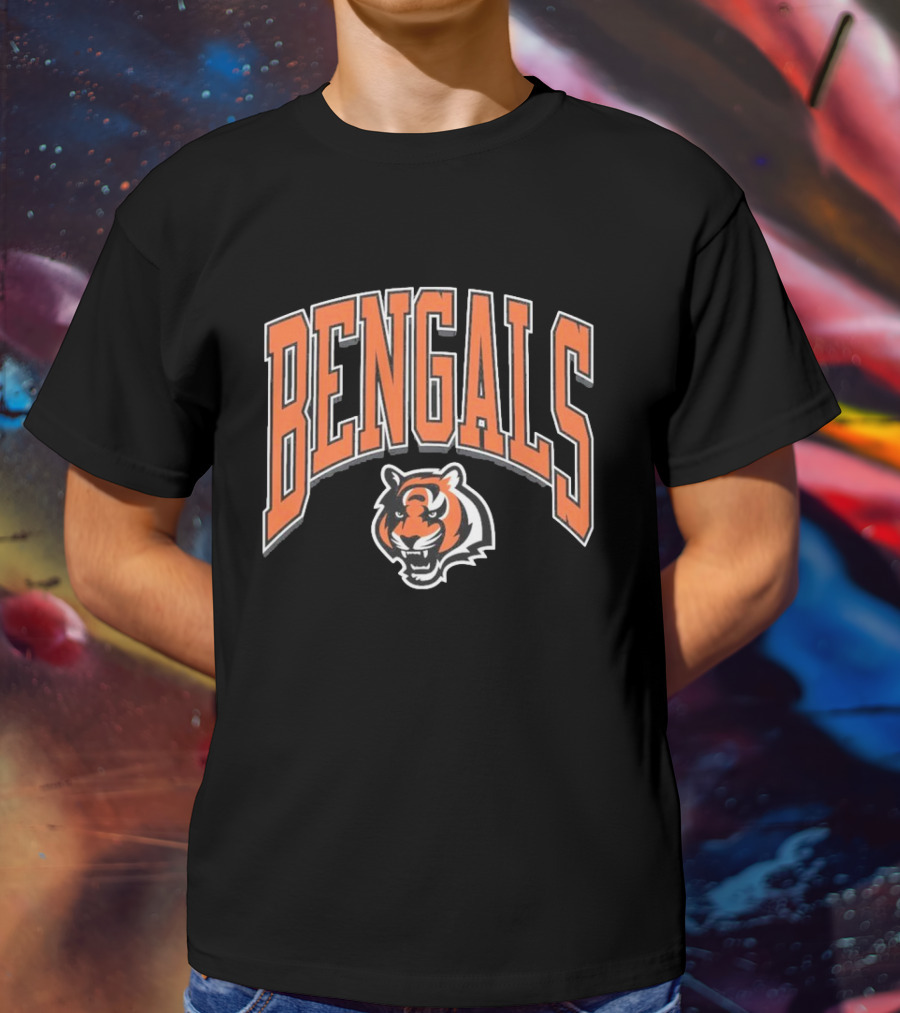 Cincinnati Bengals Roaring Tiger Emblem T-Shirt