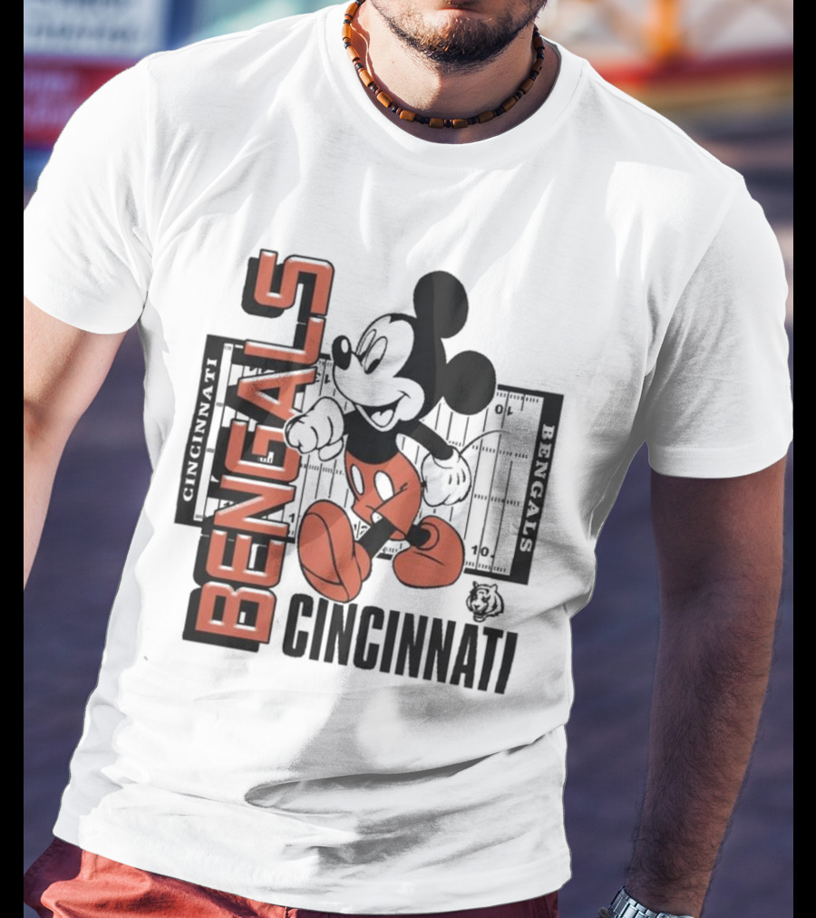 Junkfood X NFL Bengals Mickey Cincinnati Football Field Vintage T-Shirt