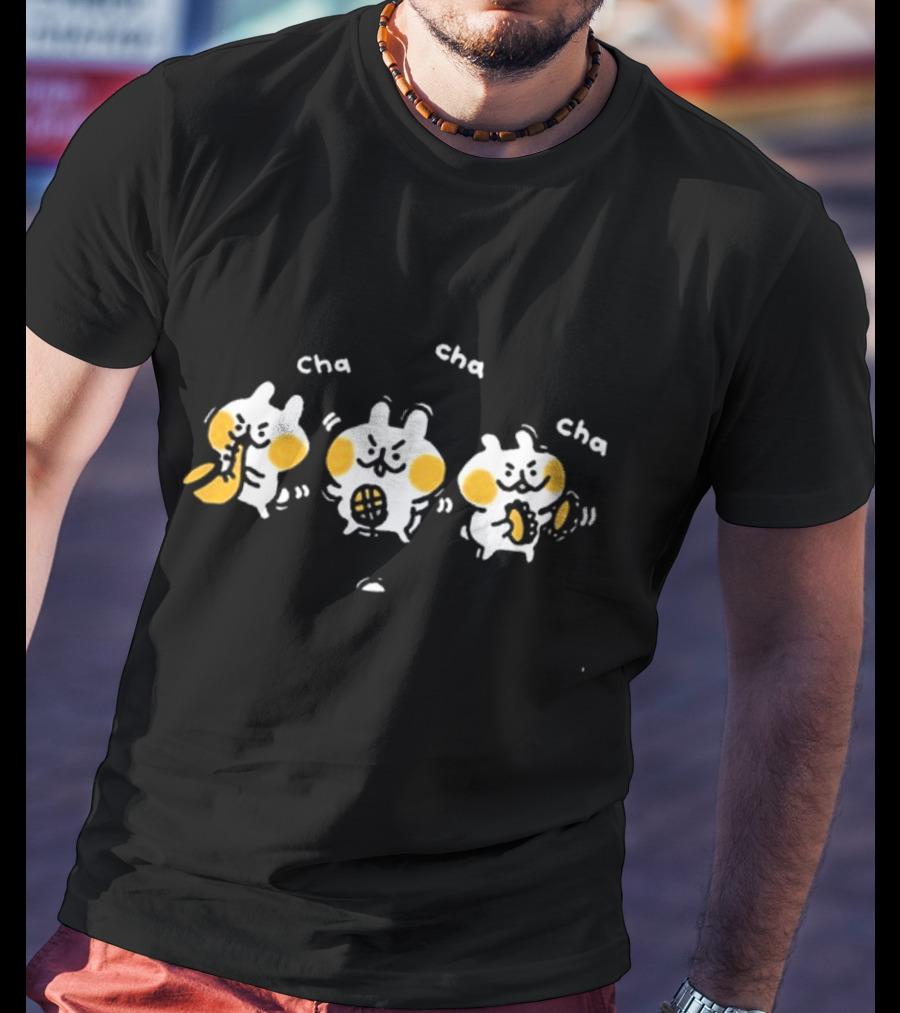 Liliuhms Shop Cha Cha Cha Dance Steps Yellow Dots On White T-Shirt