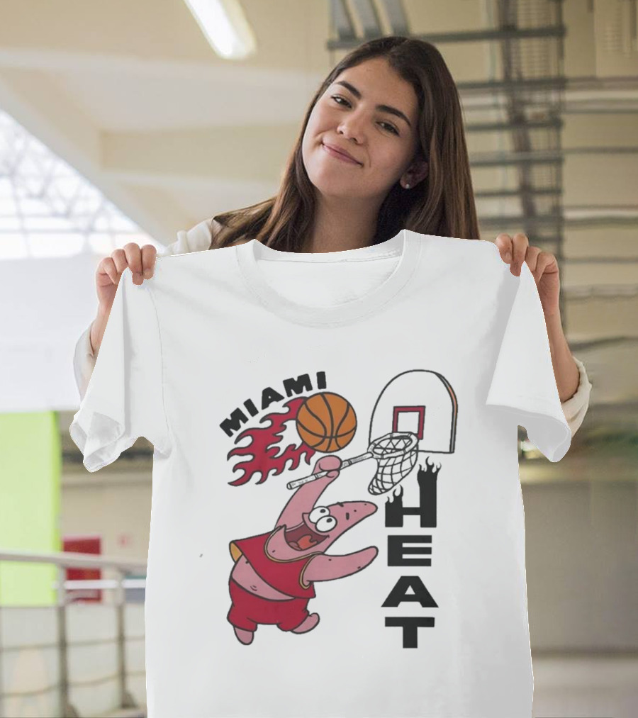 Miami Heat Homage Patrick Star Basketball Dunking Fun T-Shirt