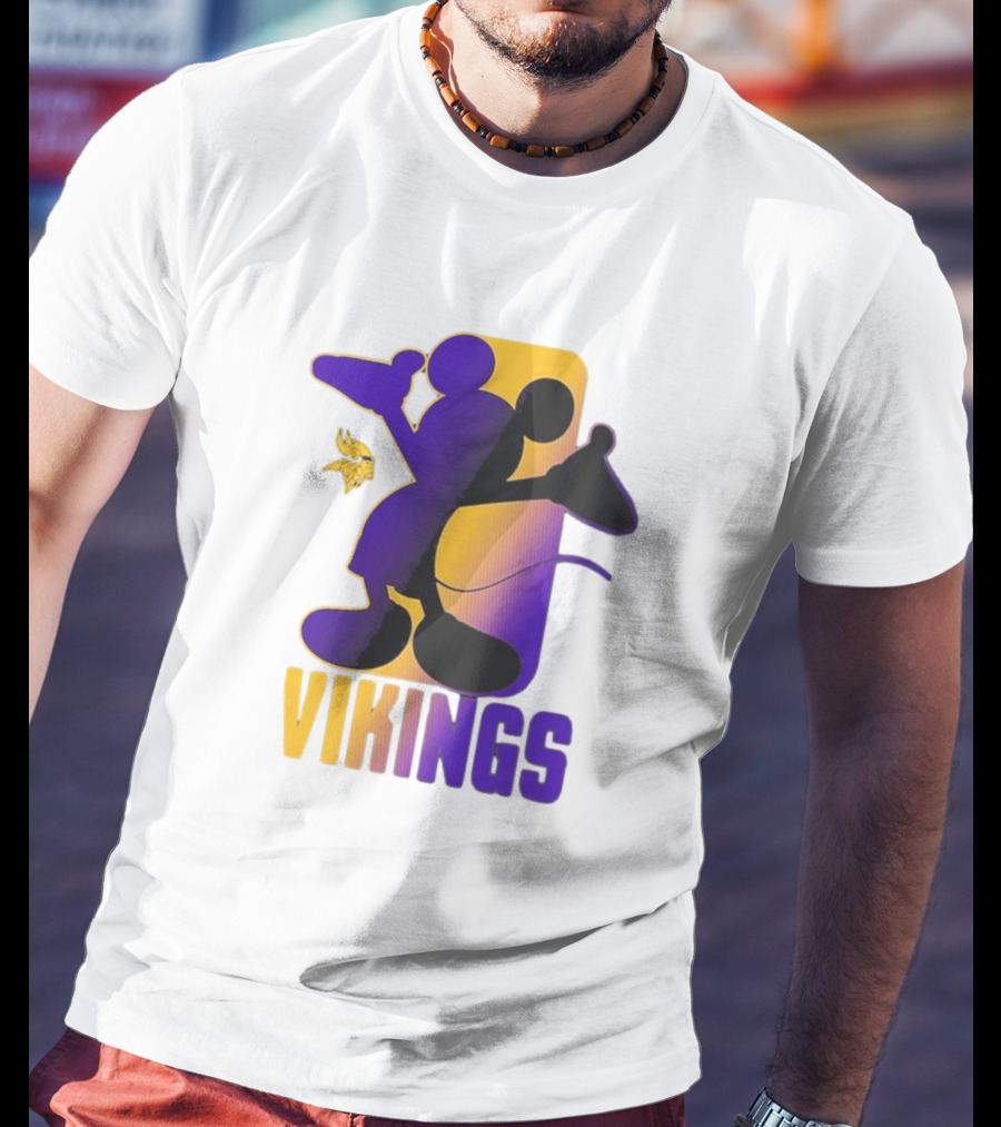 Mickey Mouse Vikings Minnesota Disney Cross Fade T-Shirt