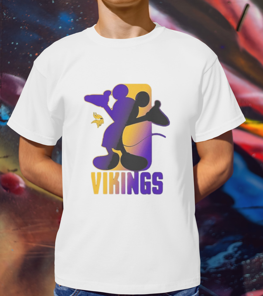 Mickey Mouse Vikings Minnesota Disney Cross Fade T-Shirt