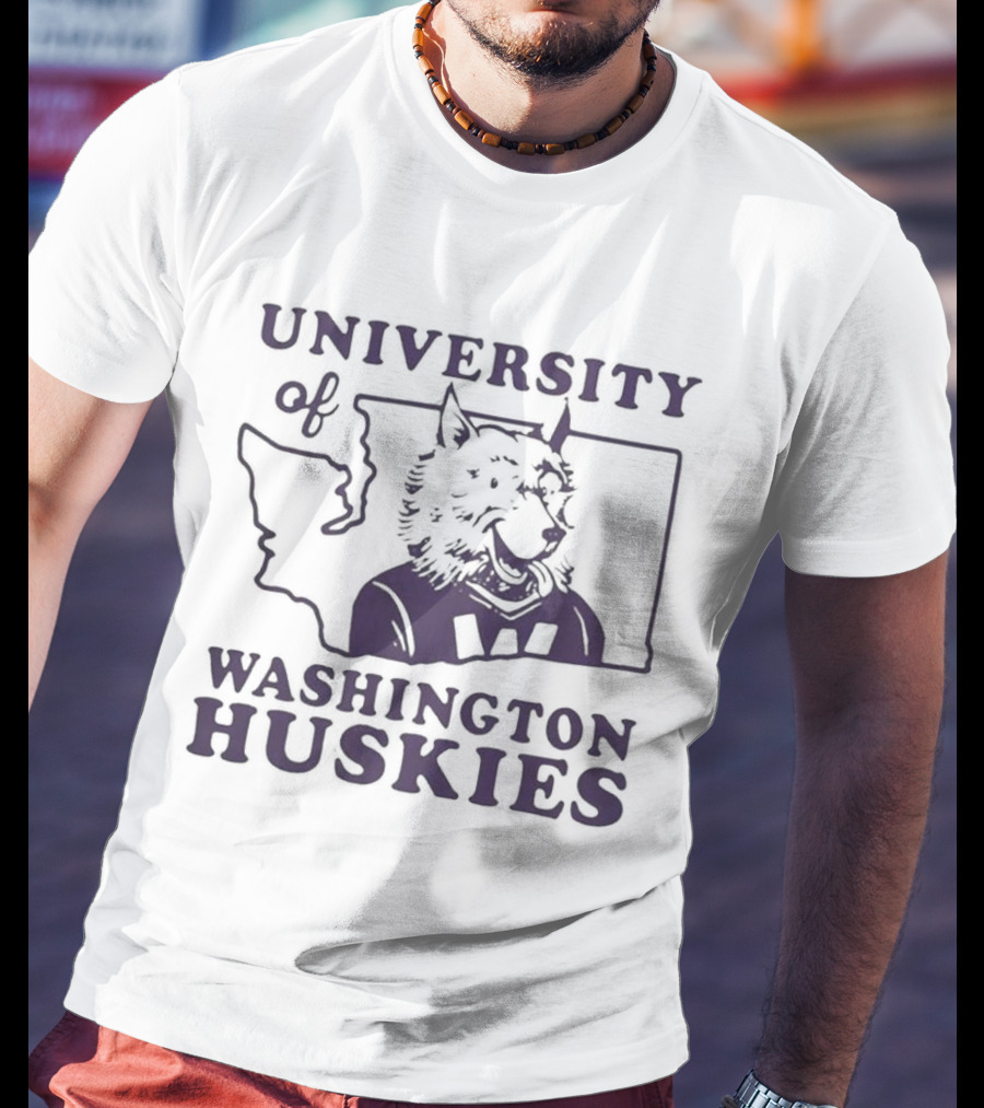 University Of Washington Huskies Map T-Shirt