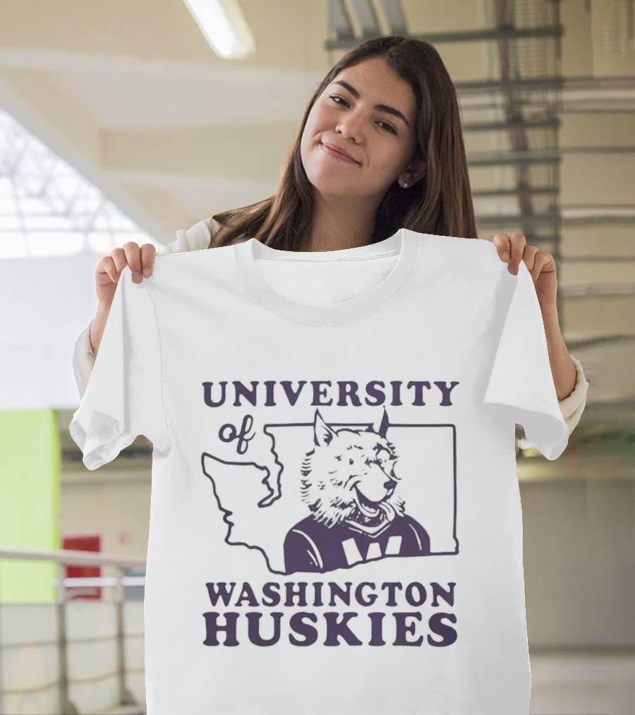 University Of Washington Huskies Map T-Shirt