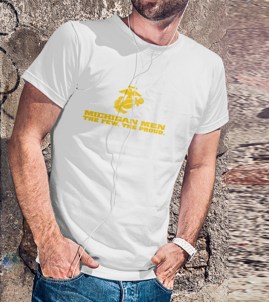 Michigan Men The Few The Proud Yellow Symbol And Text T-Shirt