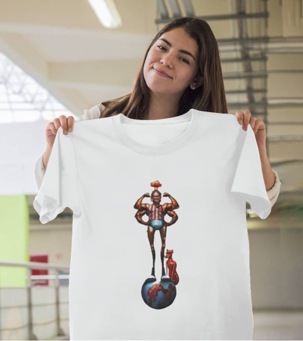 Travis Scott Circus Maximus Strongman And Feline On Globe T-Shirt