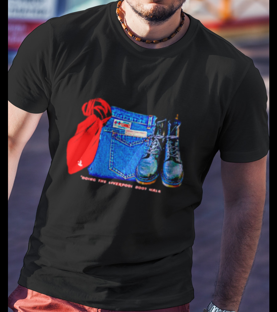 Red Scarf Denim And Boots Liverbird T-Shirt