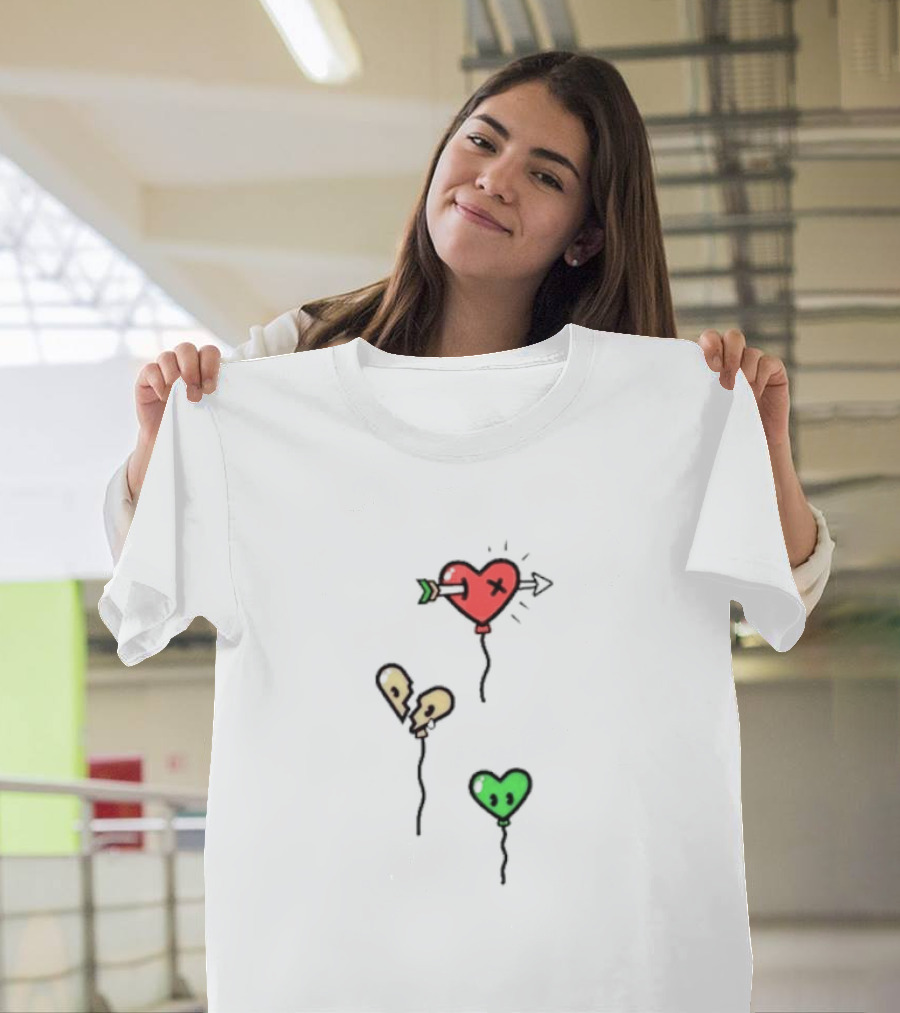 Life Series Heart Balloons With Arrow And Broken Pieces T-Shirt
