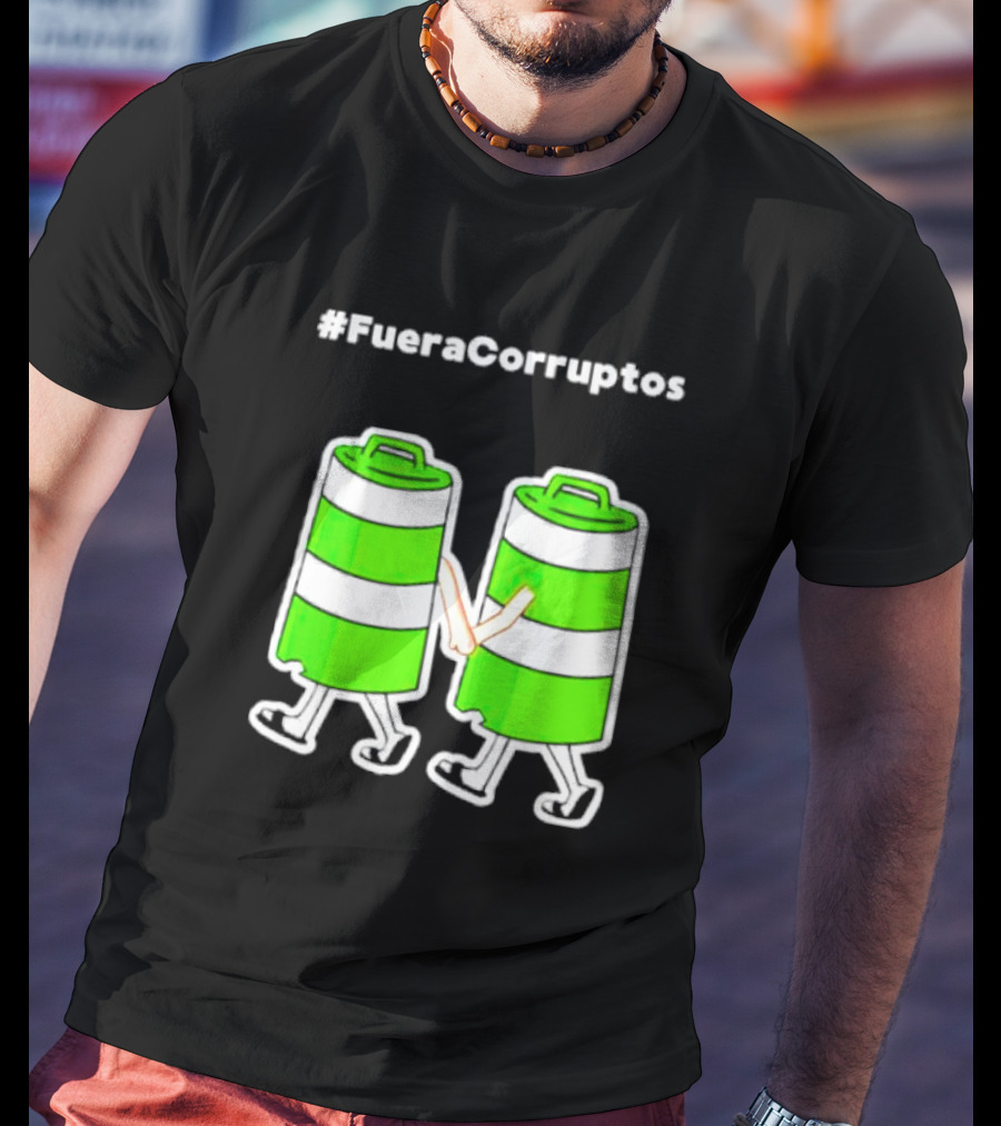 Paola Hurtado Uri Samayoa #Fueracorruptos Green Bins Handshake T-Shirt